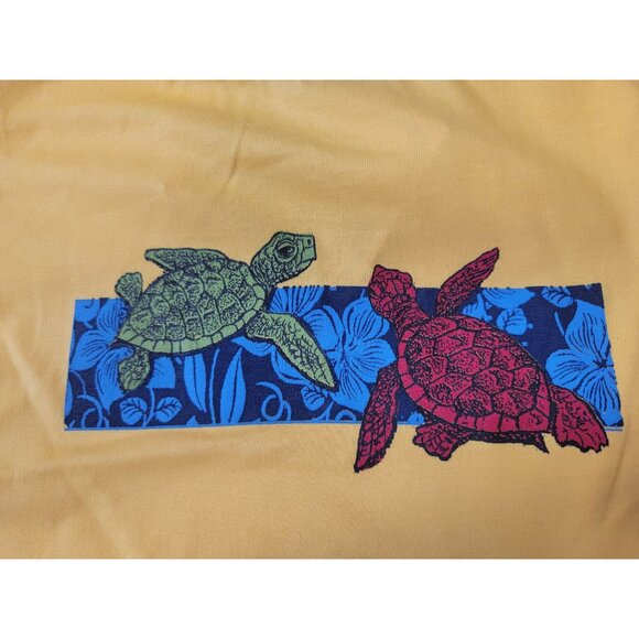 Plaid Fish Toddler T-Shirt With Turtle Print Yellow & Blue 100% Cotton Unisex Sh - Picture 2 of 5